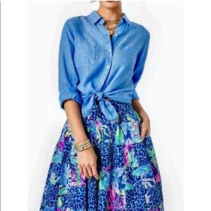 Lilly Pulitzer Skirt Pop Up Lilly's Party Patch Sz 16 NWOT